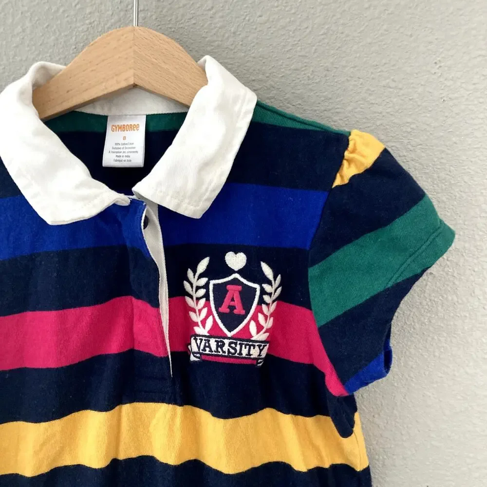 Gymboree Striped Varsity Patch Polo Dress - Prep School - 8